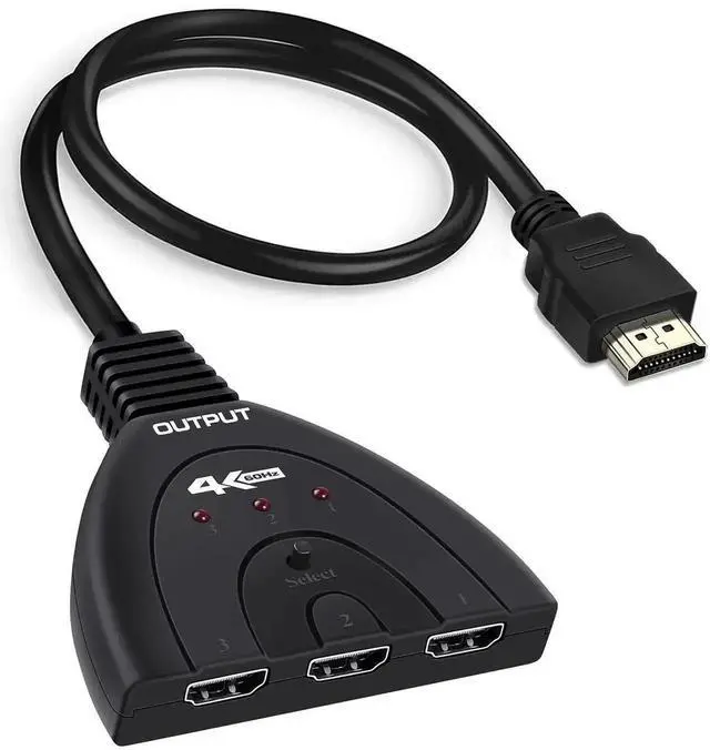 Main image of 2 in 1 Out RCA AV Switch, 2-Way Composite Video L/R Audio Selector Box for DVD, STB, Retro Game Consoles, Black