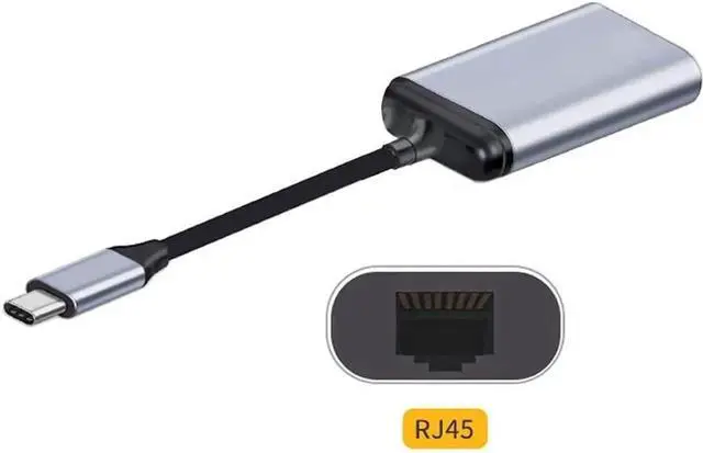Alt view image 3 of 7 - USB-C to RJ45 Gigabit Ethernet Adapter, 10/100/1000Mbps Type-C Wired LAN Network Converter for Laptop PC