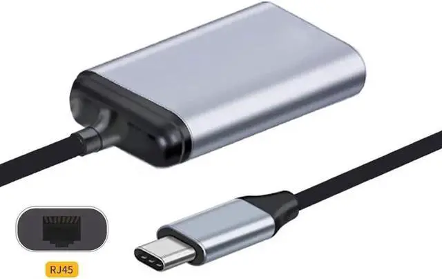 Alt view image 5 of 7 - USB-C to RJ45 Gigabit Ethernet Adapter, 10/100/1000Mbps Type-C Wired LAN Network Converter for Laptop PC