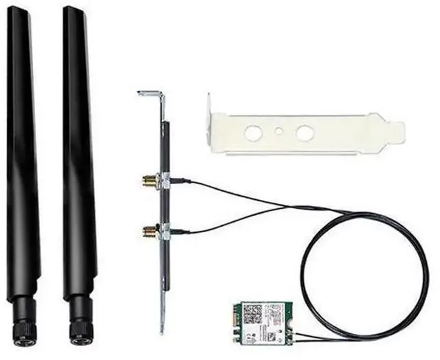 Alt view image 2 of 7 - 3000Mbps WiFi 6E Intel AX210NGW M.2 2230 Key E Wireless Adapter Tri-Band 2.4G 5G 6GHz Bluetooth 5.2 802.11ax/ac MU-MIMO OFDMA NGFF WiFi Card with 6Dbi Antenna Kit for Desktop Windows 10 11