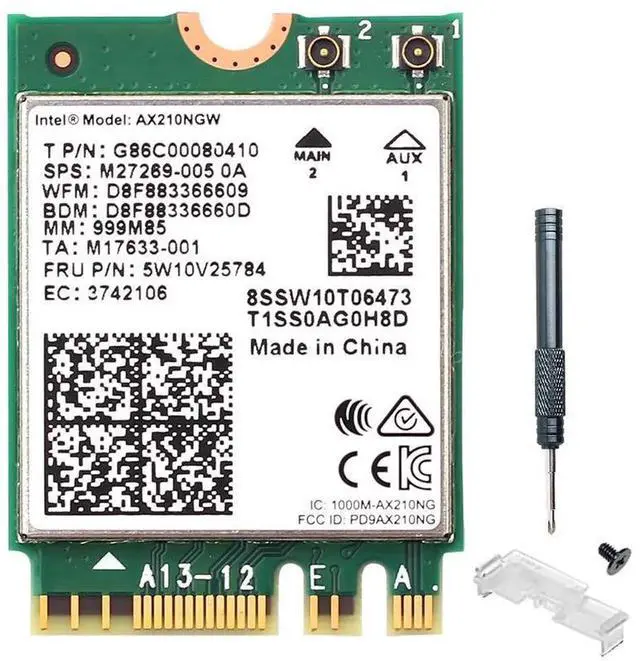 Main image of Tri-Band WiFi 6E AX210NGW M.2 2230 NGFF Wireless Adapter, AX3000 3000Mbps 160MHz 2x2 MU-MIMO 802.11ax WiFi Bluetooth Network Card for Desktop Laptop PC, Only Supports Windows 10/11 64-bit