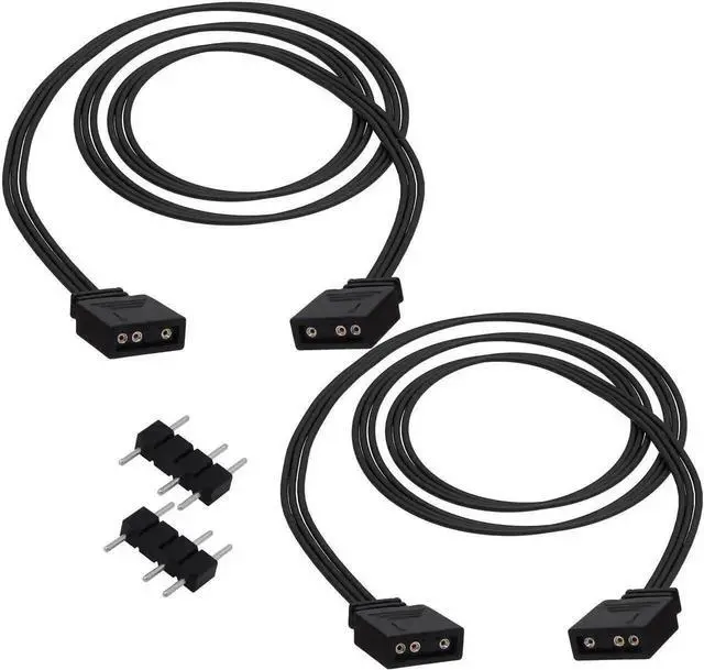 Main image of 5V 3 Pin ARGB Extension Cable, Addressable RGB Synchronous Extension Cord, ARGB LED Fan Connector Adapter Wire 1M/3.3FT for PC Case Lighting 2 Pack