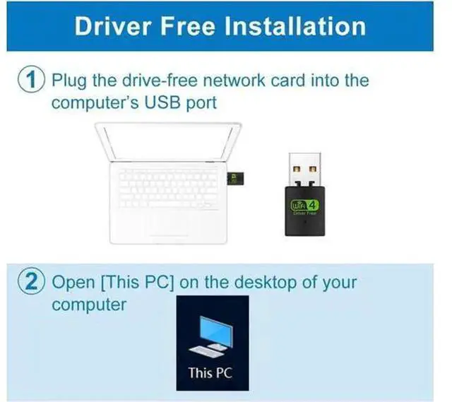 Alt view image 3 of 7 - 300Mbps USB WiFi Adapter Wireless Network Dongle, USB Wireless LAN Card for Desktop Laptop PC, Compatible with Windows 10 / 8 / 7 / XP