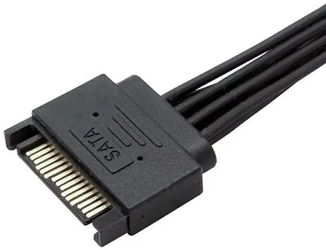 Alt view image 6 of 7 - 15 Pin SATA Power Extension Cable, SATA Male to Female Splitter Extender Cord 70cm/30Inch 1 to 6 Ports for HDD SSD Hard Drive Optical Drive