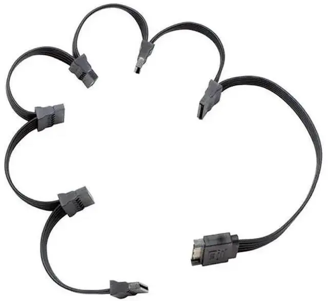Alt view image 7 of 7 - 15 Pin SATA Power Extension Cable, SATA Male to Female Splitter Extender Cord 70cm/30Inch 1 to 6 Ports for HDD SSD Hard Drive Optical Drive