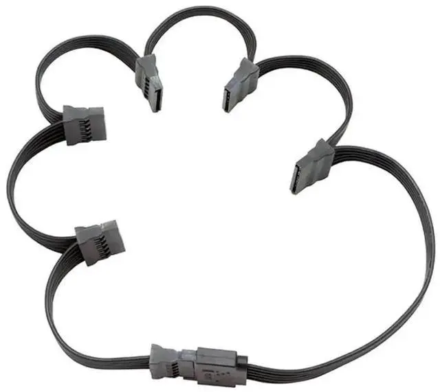 Alt view image 5 of 7 - 15 Pin SATA Power Extension Cable, SATA Male to Female Splitter Extender Cord 70cm/30Inch 1 to 6 Ports for HDD SSD Hard Drive Optical Drive