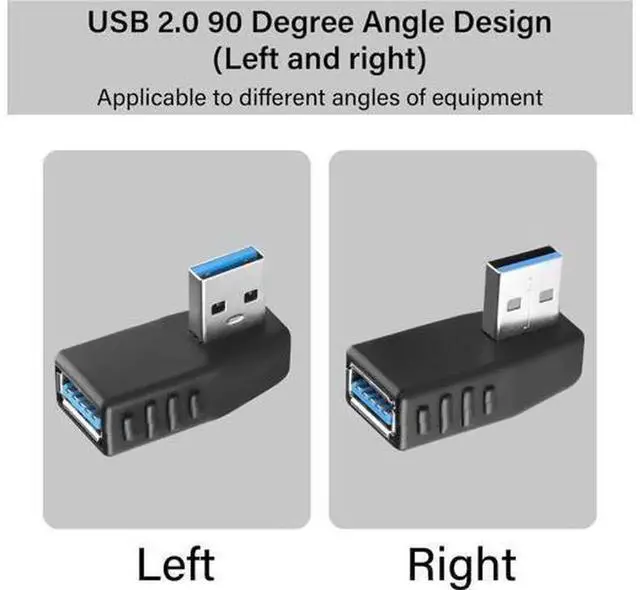 Alt view image 4 of 7 - 90 Degree Right Angle USB 3.0 Adapter, USB A Male to Female Extender Connector, Support 5Gbps Data Transfer & Charging, Compatible with Laptop, Power Bank, Mouse, USB Flash Drive 2 Pack