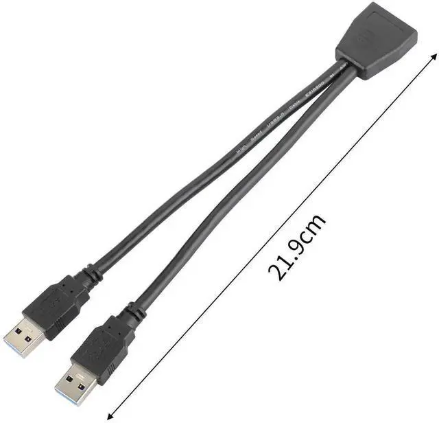 Alt view image 7 of 7 - USB 3.0 19/20 Pin Male to Dual USB 3.0 Type-A Cable, 5Gbps SuperSpeed Motherboard Internal Header Extension Adapter Cable for Desktop PC DIY