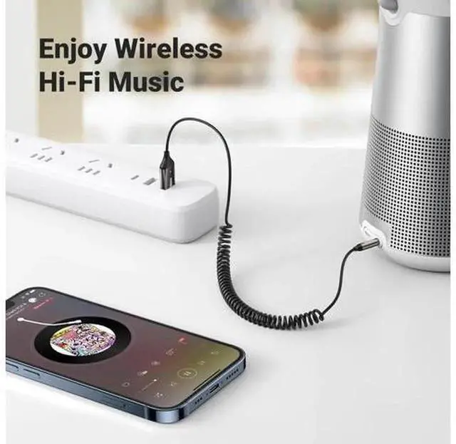 Alt view image 2 of 7 - UGREEN Bluetooth 5.4 Aux Audio Receiver, USB Powered 3.5mm Bluetooth Adapter with Built-in Mic, Wireless Aux Input Kit for Hands-Free Calling, Compatible with Car Stereo & Home Audio Speakers