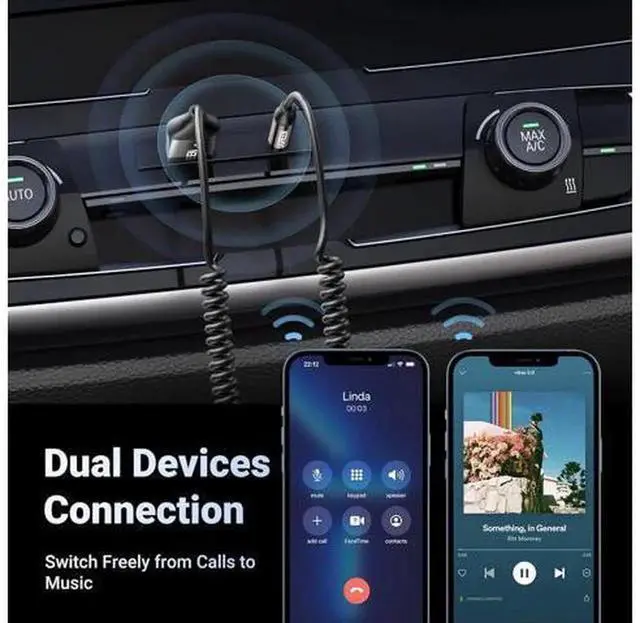 Alt view image 7 of 7 - UGREEN Bluetooth 5.4 Aux Audio Receiver, USB Powered 3.5mm Bluetooth Adapter with Built-in Mic, Wireless Aux Input Kit for Hands-Free Calling, Compatible with Car Stereo & Home Audio Speakers