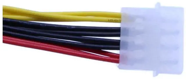 Alt view image 3 of 7 - 2-Pack Molex 4 Pin Power Y Splitter Cable, 1 Male to 3 Female Molex Connector, 8 Inches Internal PC Power Extension Cord