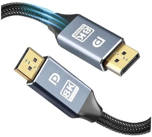 Main image of DP 1.4 DisplayPort Cable 10FT/3M Nylon Braided, 8K@60Hz 4K@144Hz 2K@165Hz DP to DP Cord, HBR3 HDR DSC 32.6Gbps, Support FreeSync G-Sync for Gaming GPU, Monitor, PC and TV