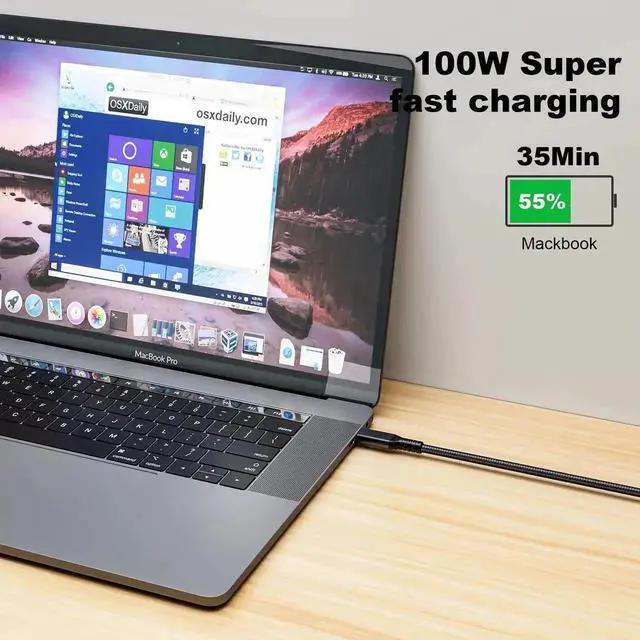 Alt view image 3 of 7 - USB C to USB C 3.1 Cable 3.3FT(1M), 10Gbps Data Transfer, 4K Video Output & 100W PD Fast Charging Cord Compatible with Monitor, Laptop and USB-C Devices