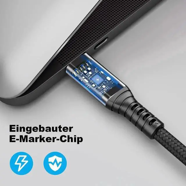 Alt view image 7 of 7 - USB C to USB C 3.1 Cable 3.3FT(1M), 10Gbps Data Transfer, 4K Video Output & 100W PD Fast Charging Cord Compatible with Monitor, Laptop and USB-C Devices