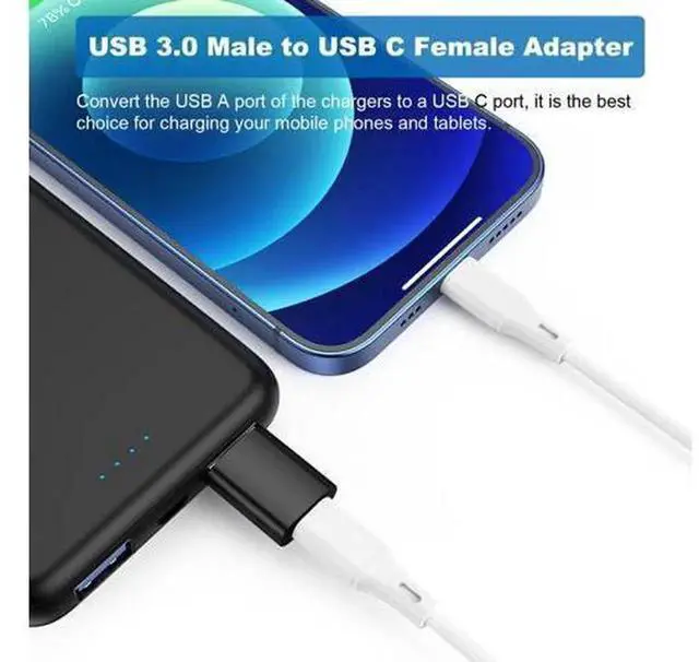 Alt view image 4 of 5 - 6 Pack USB C Adapter Set, USB A Male to USB C Male, USB 3.0 A Male to USB C Female, USB C Male to USB 3.0 A Female Converter Connectors, Black