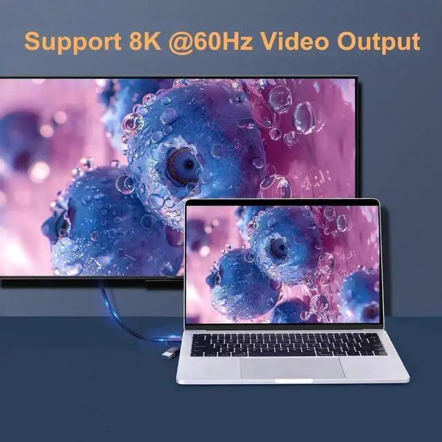 Alt view image 2 of 7 - 2-in-1 USB A to USB C Cable 100CM, USB 3.2 Gen 2x2 20Gbps Data, 8K@60Hz UHD Video, 240W 5A PD3.1 Fast Charging Cord, Compatible with Thunderbolt 3/4, MacBook Pro, Samsung Devices
