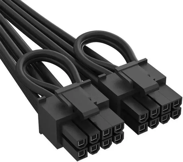Alt view image 4 of 7 - 12VHPWR Extension Cable, 16Pin (12+4) Female to Dual PCIe 8Pin(6+2) Male GPU Power Conversion Cord, 6.8IN(17CM) for PC Power Supply