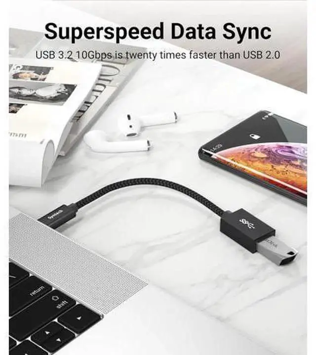 Alt view image 2 of 7 - USB C to USB Adapter 2 Pack, USB 3 Type C Male to USB A Female OTG Converter, Thunderbolt 3 Compatible USB-C to USB Adapter for iPhone 15/16/17 Series, MacBook Pro Air, iPad Mini 6, Android Phones and
