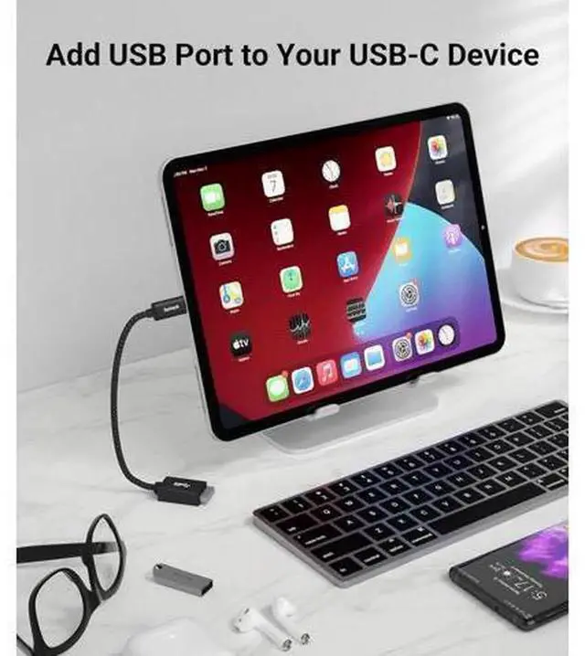 Alt view image 6 of 7 - USB C to USB Adapter 2 Pack, USB 3 Type C Male to USB A Female OTG Converter, Thunderbolt 3 Compatible USB-C to USB Adapter for iPhone 15/16/17 Series, MacBook Pro Air, iPad Mini 6, Android Phones and