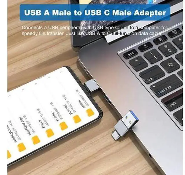 Alt view image 5 of 6 - 6 Pack USB Adapter Set, USB A Male to USB C Male, USB 3.0 A Male to USB-C Female, USB Type-C Male to USB 3.0 A Female Converter Connectors, Grey Multi-Type USB Conversion Adapters