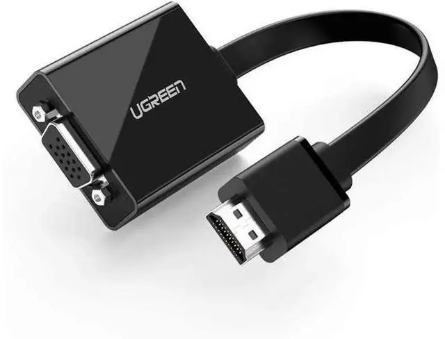 Main image of UGREEN Active HDMI to VGA Adapter with 3.5mm Audio Jack, HDMI Male to VGA Female Converter Supports 1080P, Compatible with PC, Laptop, Ultrabook, Raspberry Pi, Chromebook, Black