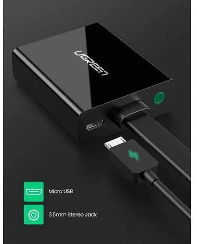 Alt view image 7 of 7 - UGREEN Active HDMI to VGA Adapter with 3.5mm Audio Jack, HDMI Male to VGA Female Converter Supports 1080P, Compatible with PC, Laptop, Ultrabook, Raspberry Pi, Chromebook, Black