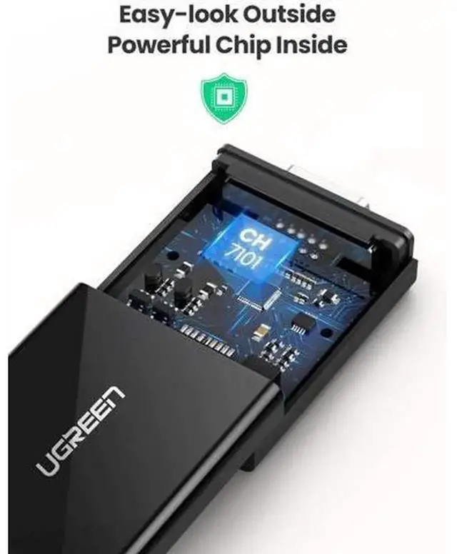 Alt view image 5 of 7 - UGREEN Active HDMI to VGA Adapter with 3.5mm Audio Jack, HDMI Male to VGA Female Converter Supports 1080P, Compatible with PC, Laptop, Ultrabook, Raspberry Pi, Chromebook, Black