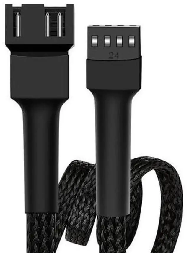 Alt view image 6 of 7 - 4-Pack 4-Pin PWM Fan Splitter Extension Cable 11.8 Inch Braided Sleeved PC Fan Power Adapter, Case Male to Female Converter Compatible with 3-Pin & 4-Pin ATX Computer Cooling Fans