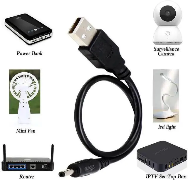 Alt view image 4 of 7 - 2 Pack USB 2.0 A Male to DC 3.5x1.35mm Male Power Cable 28CM, 11 Inch DC Barrel Jack Charging Cord, 5V USB to DC Power Adapter for Tablet, Electronic Dog, Access Control Attendance System