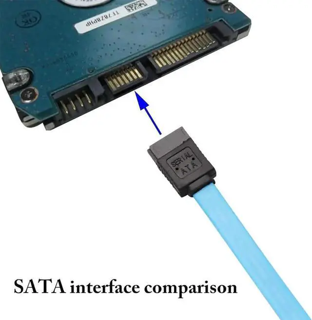 Alt view image 6 of 7 - SATA III Cable 6Gbps, 90 Degree Right Angle to Straight Plug with Locking Latch, 18 Inch, Compatible SATA HDD SSD CD Drive CD Writer, Blue, 4 Pack
