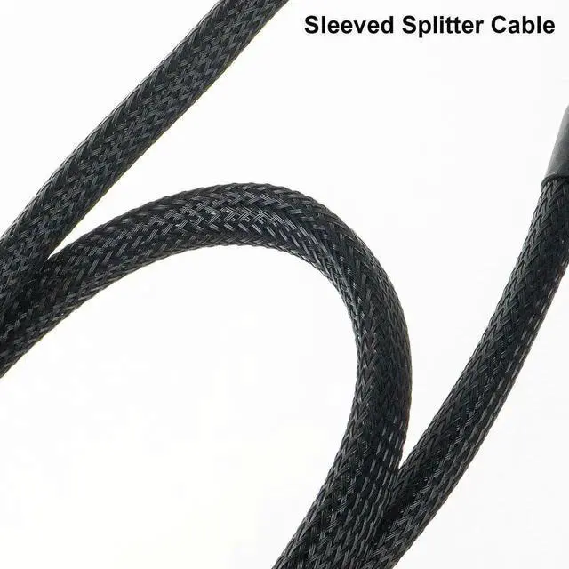 Alt view image 7 of 7 - PCIe Modular PSU Cable for Seasonic, 8 Pin Male to Dual PCIe 8Pin (6+2) Male GPU Power Cord, 65CM Black Braided for Seasonic Fully Modular Power Supply