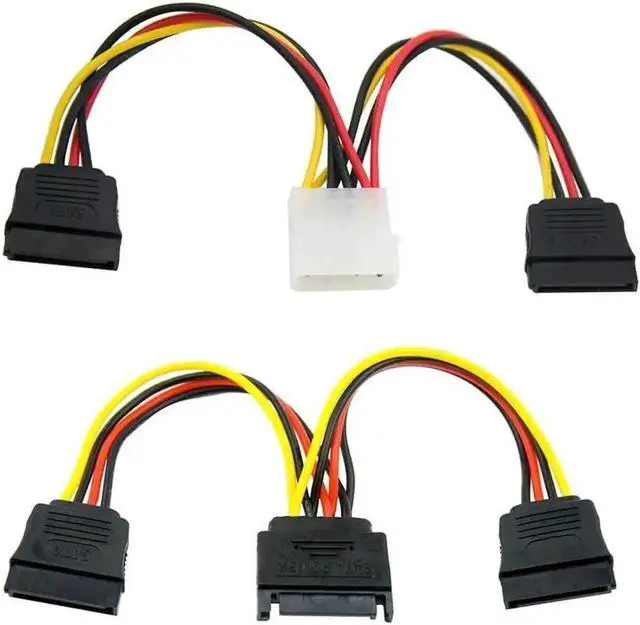 Alt view image 2 of 7 - 2 Pack 2.5" to 3.5" SSD Mounting Bracket Kit, Internal Hard Drive Adapter Holder with SATA Data Cable & SATA Power Splitter Cable, DIY Storage Expansion Set for 2.5 Inch SSD HDD, Yellow