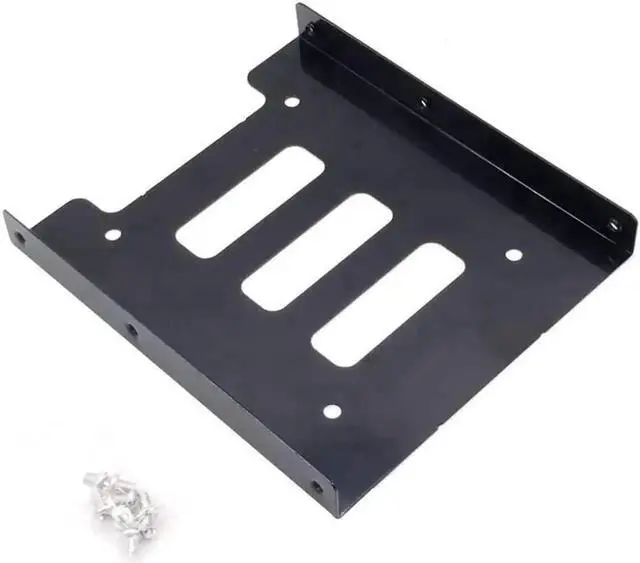 Alt view image 4 of 7 - 2 Pack 2.5" to 3.5" SSD Mounting Bracket Kit, Internal Hard Drive Adapter Holder with SATA Data Cable & SATA Power Splitter Cable, DIY Storage Expansion Set for 2.5 Inch SSD HDD, Yellow
