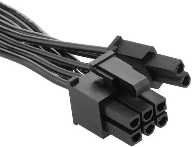 Alt view image 4 of 7 - PCIe 8 Pin to 6+2 Pin GPU Flat Power Extension Cable, 25.6 Inch 18AWG Modular PSU Cable, Graphics Card Power Cord Compatible with Corsair, Thermaltake, ARESGAME Modular Power Supplies for Gaming PC GP
