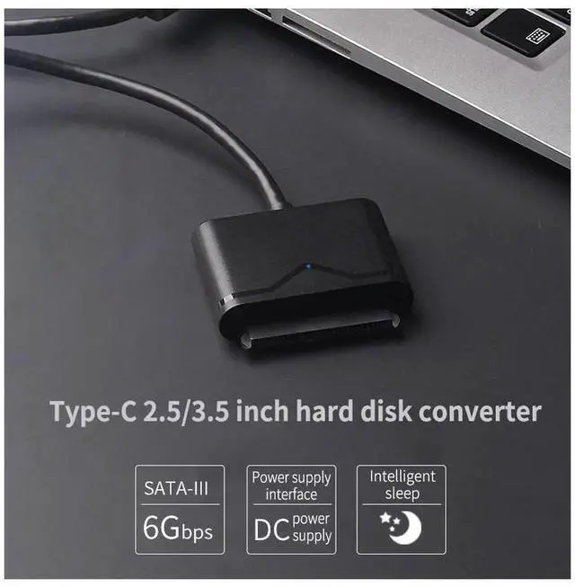 Alt view image 5 of 7 - USB 3.1 Type C to SATA 3.0 Adapter Cable, Type-C to 15+7Pin SATA Hard Drive Converter Support 6Gbps Data Transfer for 2.5 Inch 3.5 Inch SATA HDD SSD Laptop Desktop Hard Disk Accessory