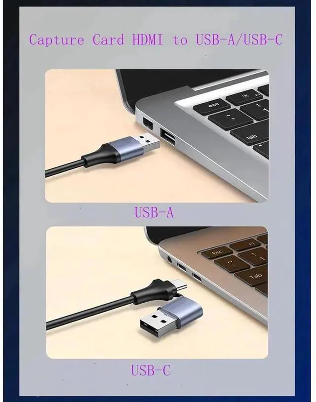 Alt view image 7 of 7 - 4K HDMI USB Video Capture Card, HDMI to USB3.0 USB-C Audio Video Capture Adapter Support 1080P 60FPS Recording, Game Capture Card for Streaming, Nintendo Switch, PS4, Xbox, Camera, PC, OBS, YouTube Li