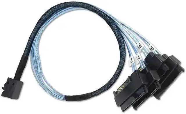 Alt view image 7 of 7 - Mini SAS Storage Configuration Cable, SFF-8643 to 4 SFF-8482 Hard Drive Cable with 15-Pin Power Interface, 1 Meter SFF8643 to SFF8482 Cord for Server HDD RAID Storage System (1 Pack, 3.2 Feet Length)