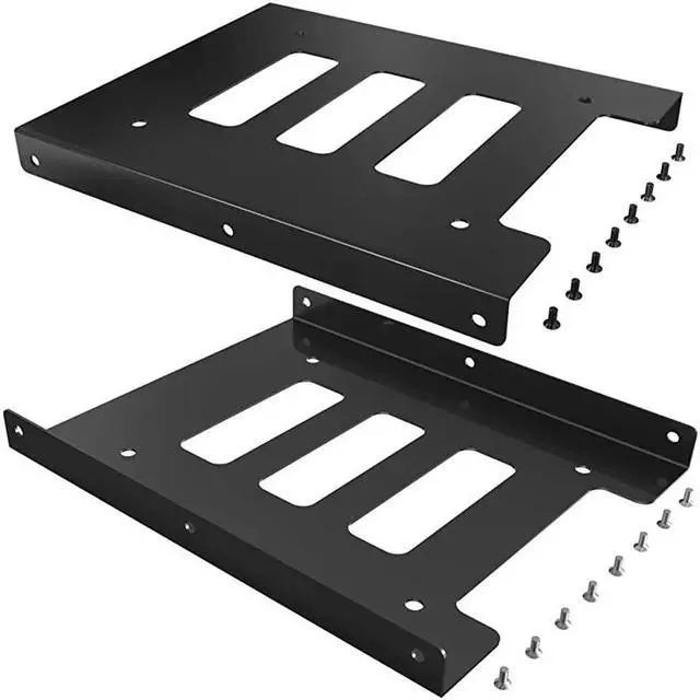 Main image of 2 Pack Metal Hard Drive Mounting Bracket, Convert 2.5 Inch SSD HDD to 3.5 Inch Drive Bay, 2.5 to 3.5 SSD Mount Adapter Tray Dock, Hard Disk Holder for Desktop PC, Server, Computer Case Hard Drive In