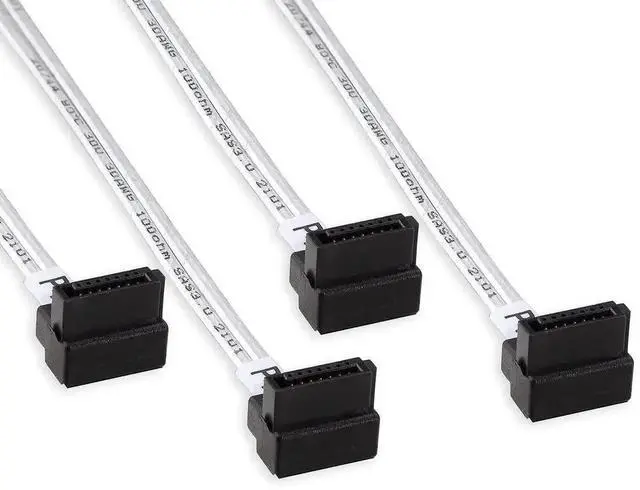 Alt view image 2 of 7 - Internal Mini SAS HD SFF-8643 to 4 Right Angle SATA Cable with Sideband Signal, Support 12Gbps SAS & 6Gbps SATA Hard Drives, SFF8643 to 4xSATA Server Storage Cord, 0.5 Meter / 1.64FT for RAID Controll