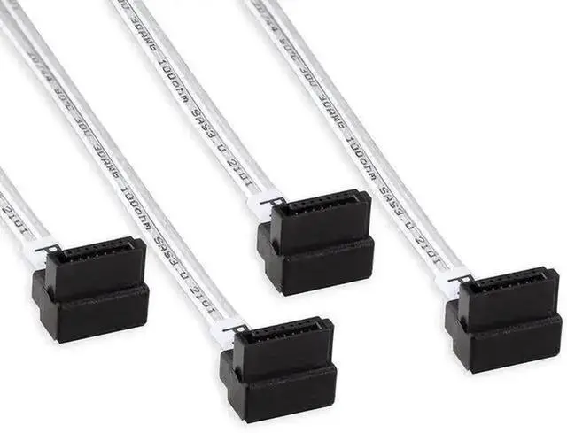Alt view image 4 of 7 - Internal Mini SAS HD SFF-8643 to 4 Right Angle SATA Cable with Sideband Signal, Support 12Gbps SAS & 6Gbps SATA Hard Drives, SFF8643 to 4xSATA Server Storage Cord, 0.5 Meter / 1.64FT for RAID Controll