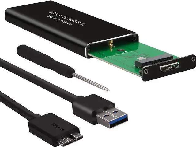 Main image of M.2 SATA SSD to USB 3.0 External Adapter Enclosure with UASP Protocol, NGFF M.2 SATA SSD Reader Converter Support 2230 2242 2260 2280 Size, Compatible with M.2 Key B / B+M SATA Solid State Drives