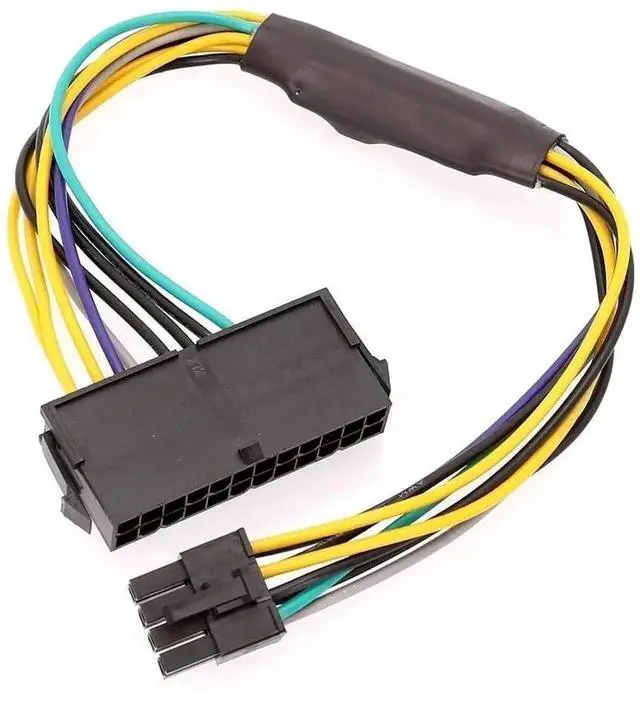 Main image of 24 Pin to 8 Pin ATX PSU Power Adapter Cable, 12 Inch (30cm) Mainboard Power Conversion Cord Compatible with Dell Optiplex 3020 7020 9020, Precision T1700, Standard ATX Power Supply Upgrade Replacement