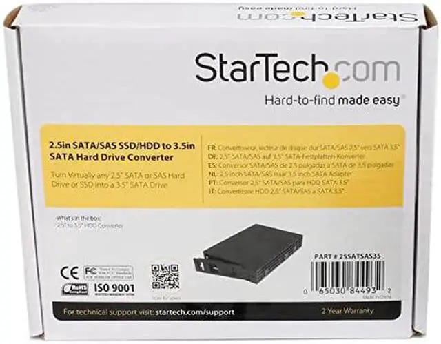 Alt view image 3 of 5 - 2.5 Inch SATA SAS SSD HDD to 3.5 Inch Drive Bay Adapter, Metal Hard Drive Mounting Tray, 3.5 to 2.5 Storage Bay Converter Bracket Holder, Black Hard Disk Mount Dock for Desktop PC, Server, Computer