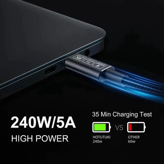 Alt view image 7 of 7 - USB-C to USB-C Nylon Braided Cable, 3.3ft USB 3.2 Type-C Cord Support 20Gbps Data Transfer & 240W PD Fast Charging, High Speed Charger Data Cable for Laptops, Smartphones, Tablets, External SSD and US