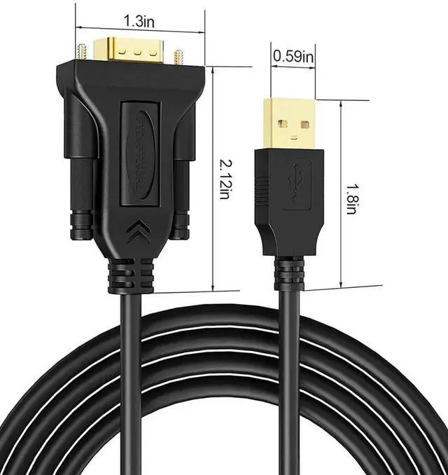Alt view image 6 of 7 - CableCreation USB to RS232 Serial Adapter Cable with FTDI Chipset, 1M / 3FT DB9 Male RS-232 Converter Cord, Black Serial Communication Cable Compatible with Windows 11/10/8.1/8/7/Vista/XP, Linux and