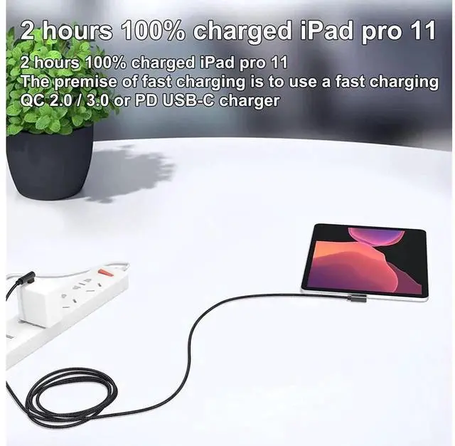Alt view image 7 of 7 - 2 Pack Dual 90 Degree USB C to USB C Cable, 6.6FT / 2M 60W PD Fast Charging Nylon Braided Type-C Data Cord, L-Shaped USB-C Cable for MacBook Pro 2020, iPad Pro/Air, Smartphones, Tablets and USB-C Devi