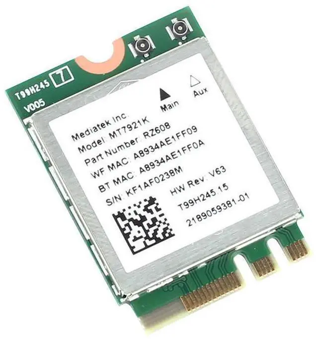 Alt view image 5 of 7 - MT7921K M.2 WiFi 6 Wireless Network Card, 1800Mbps Dual Band 2.4GHz & 5GHz 802.11ax/ac NGFF WiFi Module with Bluetooth 5.2, M.2 WiFi Adapter Similar to AX200 for Desktop PC, Supports Windows 10 & Wind