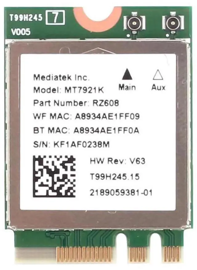 Alt view image 7 of 7 - MT7921K M.2 WiFi 6 Wireless Network Card, 1800Mbps Dual Band 2.4GHz & 5GHz 802.11ax/ac NGFF WiFi Module with Bluetooth 5.2, M.2 WiFi Adapter Similar to AX200 for Desktop PC, Supports Windows 10 & Wind