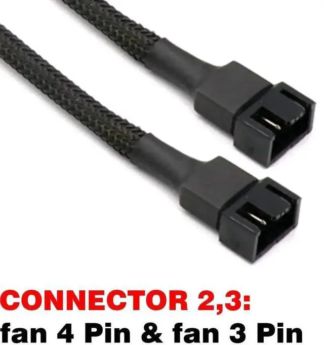 Alt view image 4 of 7 - USB to Dual 3 Pin / 4 Pin PC Fan Sleeved Power Adapter Cable, Output 12V for Computer Case Cooling Fans, 25 Inches Extension Cord, USB Powered Fan Supply Cable for Desktop Chassis Cooling & DIY Hardwa