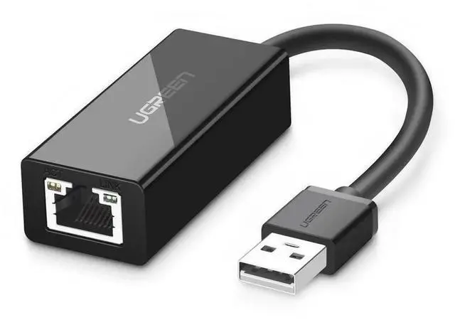 Main image of USB 2.0 to 10/100Mbps RJ45 Ethernet LAN Adapter, Black Wired Network USB to RJ45 Network Card, Portable USB Ethernet Converter Compatible with Windows 10/8/8.1/7/XP, Mac OS, Laptop, PC, Chromebook and